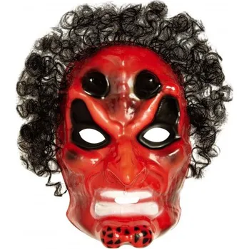 Karnevalová maska Maska čert s vlasy - W 2691