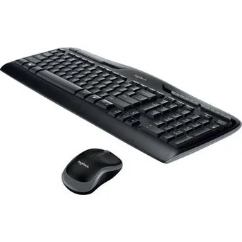 Logitech Wireless Combo MK330 - Klávesnice a sada myši - bezdrátový - 2.4 GHz - britská - černá 920-003986
