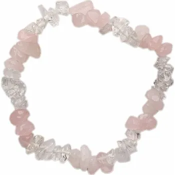 Náramek Křišťál a růženín náramek sekaný