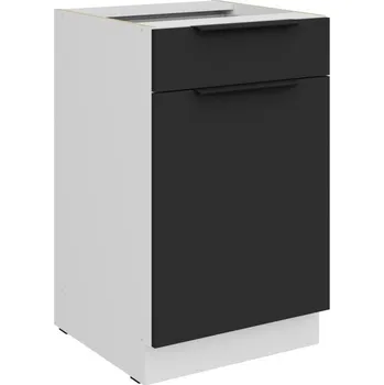 Kuchyňská skříňka Dolní skříňka se šuplíkem LUNARA - šířka 50 cm, černá / bílá