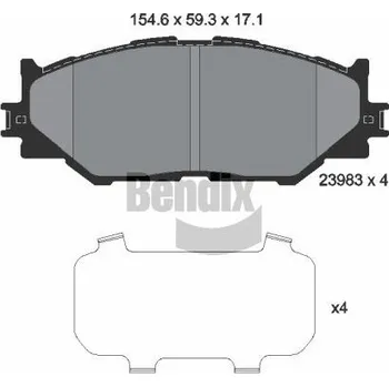 Brzdová destička Sada brzdových destiček, kotoučová brzda BENDIX Braking BPD2073