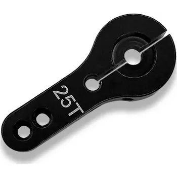 RC náhradní díl SRT Servo páka hlíníková 19 mm, 25 zubů, černá