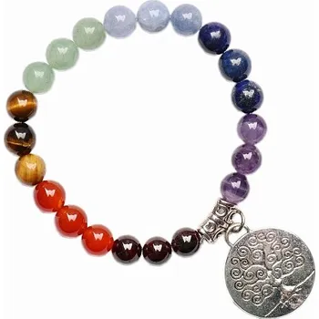 Drahý kámen Čakrový náramek se Stromem života kuličky ø 8 mm