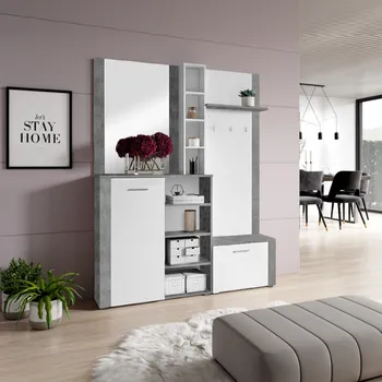 Předsíňová stěna Max-i Předsíňová stěna RASHAD bílá / beton