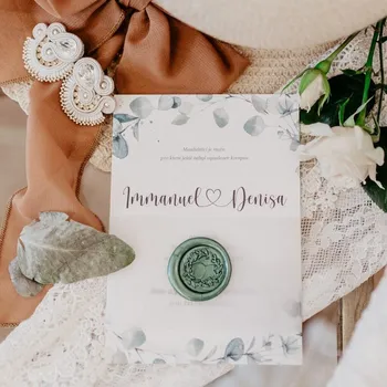 Svatební dekorace Svatební oznámení 231 – Eucalyptus v boho stylu zelená