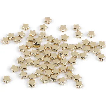 Šperk Plastové korálky mini hvězdičky, srdíčka, kostky metalické