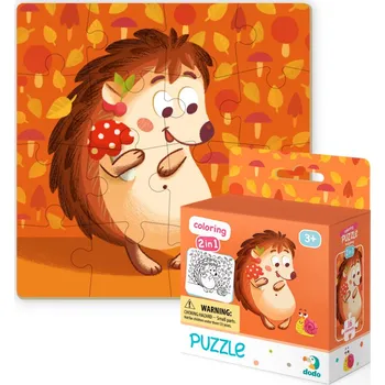 Puzzle Dodo Puzzle s omalovánkou - Ježek 16 dílků