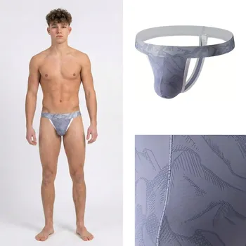 Pánské tanga Modrošedá tanga nylonová anatomická Manview Velikost: M-L Anatomická; Nylon
