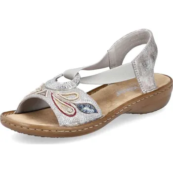 Dámské sandále Dámské sandály RIEKER 608B4-90 stříbrná S6 42