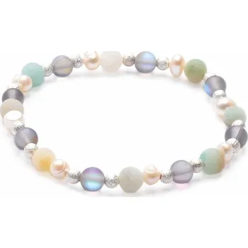 Náramek Amazonit náramek korálkový s perličkami a opalitem obvod cca 16 až 22 cm