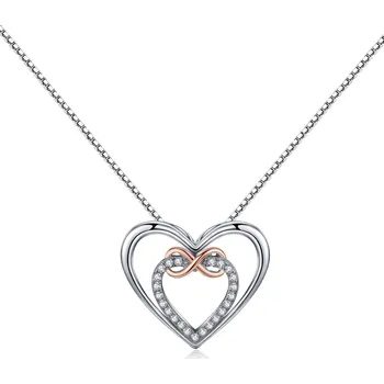 Náhrdelník Šperky4U Stříbrný náhrdelník - srdce - NB-2168