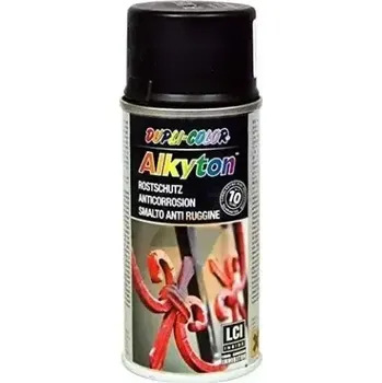 ALKYTON - Antikorozní syntetická matná černá barva ve spreji 150ml