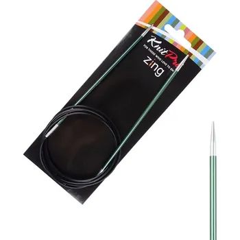 Nástroj na niť a příze Pevné kruhové kovové jehlice Zing KnitPro 120 cm 3 mm
