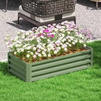 Sadbovač Outsunny Vyvýšený záhon 120 x 60 x 30 cm, světle zelený 495536