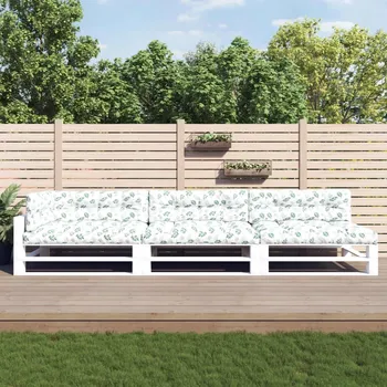 Podsedák zahrada-XL Podušky na palety 7 ks vzor listů textil 3188921