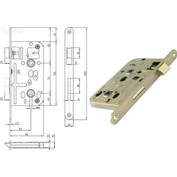 zadlabací zámek Satos K135 BZn  P-L 72/80