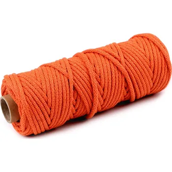 Příze Šňůra / příze s duší Ø5 mm, malé, 57 /050 oranžová střední