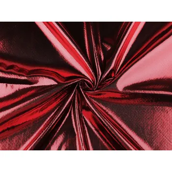 Úplet strečový s metalickým efektem, střední, 5 červená