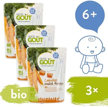 Good Gout BIO Mrkev s farmářským kuřátkem 3× 190 g