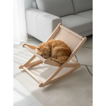 Sinsay - Pelíšek pro kočky se sisalovým škrabadlem a dřevěným rámem - béžová - 209JK-02X - 209JK-02X-ONE