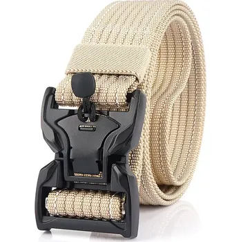 Opasek Plátěný pásek Military s kovovou přezkou Dumas Béžový