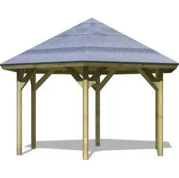 Zahradní altán LANIT PLAST, s.r.o. zahradní altán KARIBU OSLO 2 68832 vč. zeleného střešního šindele LG3175