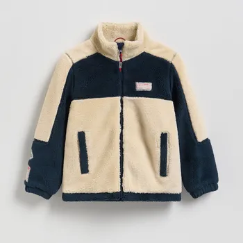 Dětská móda Reserved - Šerpa bunda se stojáčkem - tmavomodrá - 787HF-59X - 787HF-59X-146