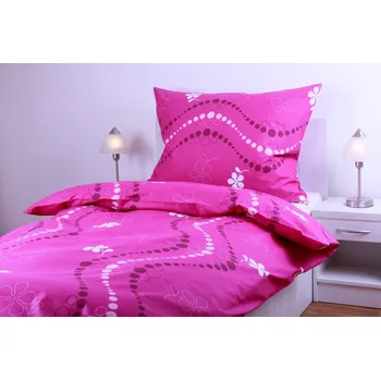 Povlečení JAN peří Bavlněné povlečení - malinové korálky - Bavlněné povlečení - malinové korálky - souprava povlečení 70x90 + 140x200
