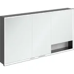 Villeroy & Boch My View+ - Zrcadlová skříňka s LED osvětlením 140x75x17 cm, 3 dvířka, Brilliant White/matná černá B48214VE
