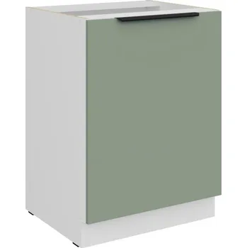 Kuchyňská skříňka Dolní jednodveřová skříňka LUNARA - šířka 60 cm, zelená / bílá