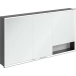 Villeroy & Boch My View+ - Zrcadlová skříňka s LED osvětlením 140x75x17 cm, 3 dvířka, Pure White/matná černá B48214VF