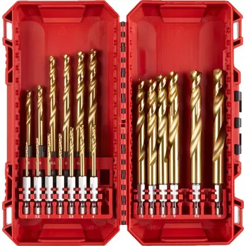 Vrtáky HSS-G Red Hex Shockwave 2 ÷ 10 mm TiN Milwaukee 4932499763 - 19ks (MI4932499763)