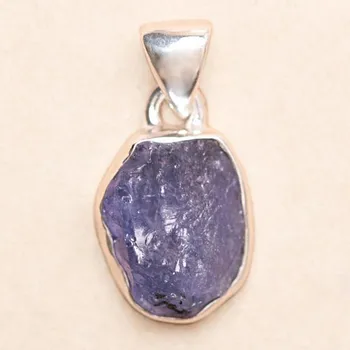 Přívěsek Tanzanit surový přívěsek stříbro Ag 925 LOT300 1,5 cm, 2,9 g