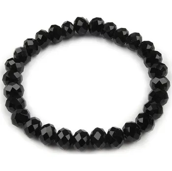 Šperk Náramek pružný z broušených korálků, malé, 8 (26) černá