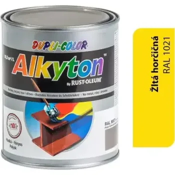 ALKYTON - Alkyduretanová antikorozní barva na kov 2v1 bez základu žlutá hořčicová lesklá 5L