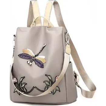 Městský batoh Crossbody batůžek s popruhem s Vážkou Béžový