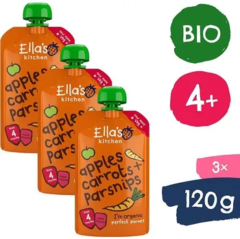Ella's Kitchen BIO Mrkev, jablko a pastinák 3× 120 g