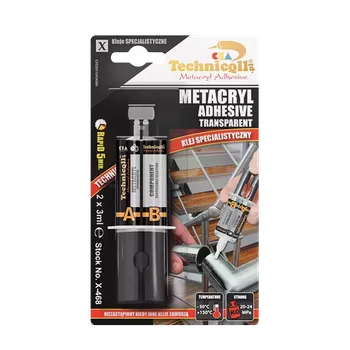 Průmyslové lepidlo Technicqll Metakrylátové lepidlo, bezbarvé 2x3ml