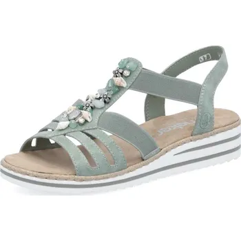 Dámská móda Dámské sandály RIEKER V0649-52 zelená S6 42