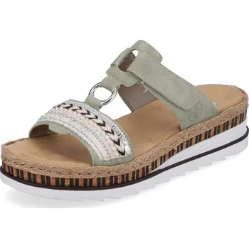 Dámské pantofle Dámské nazouváky RIEKER V79M6-52 zelená S6 42