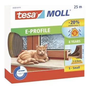 Těsnění do okna a dveří Těsnění do dveří a oken Tesa E-profil hnědé, 9 mm, 25 m