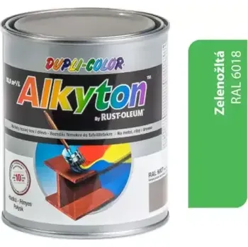 ALKYTON - Alkyduretanová antikorozní barva na kov 2v1 bez základu zelenožlutá lesklá 5L