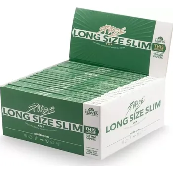 PURIZE papírky Long Size Slim, 42 ks v balení, nebělené | box 40 ks (PURIZE Long Size Slim - extra dlouhé, ultra tenké papírky 44 × 130 mm, 42 ks v balení, neutrální chuť a perfektní hoření.)