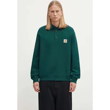 Pánská mikina Bavlněná mikina Carhartt WIP Polo Sweat, XL, zelená, 79X