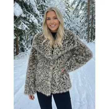 Dámský kabát Dámský leopardí teplý kožich T1, VELIKOST UNI ( S, M , L )