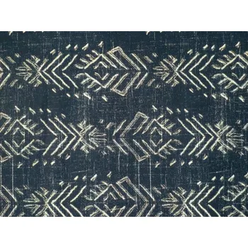 černé acetátové hedvábí 3315 s etno vzorem