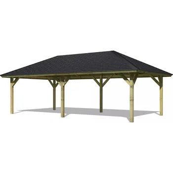 Zahrada LANIT PLAST, s.r.o. zahradní altán KARIBU HOLM 2 68831 vč. černého střešního šindele LG3173