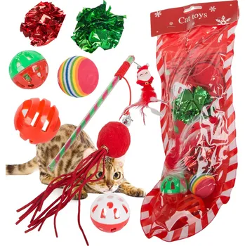 obojek pro kočku VERK GROUP Sada hraček pro kočky míčková hračka 9 el mix hračka dárek na dovolenou