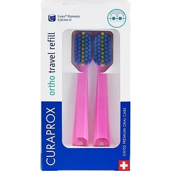 Zubní kartáček CURAPROX Travel set ORTHO (2 ks) (73360750) růžová