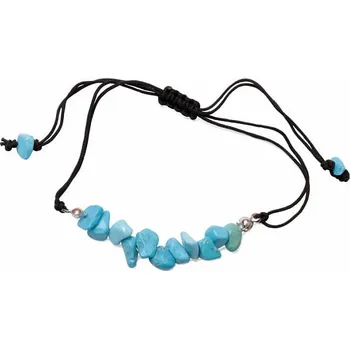 Náramek Howlit modrý náramek šňůrkový stahovací obvod cca 16 až 25 cm